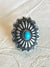 Lindale Oval Shield Concho Scarf Slide With Center Turquoise Stone - 1.8"
