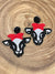 Red Bandana Beaded Cow Earrings