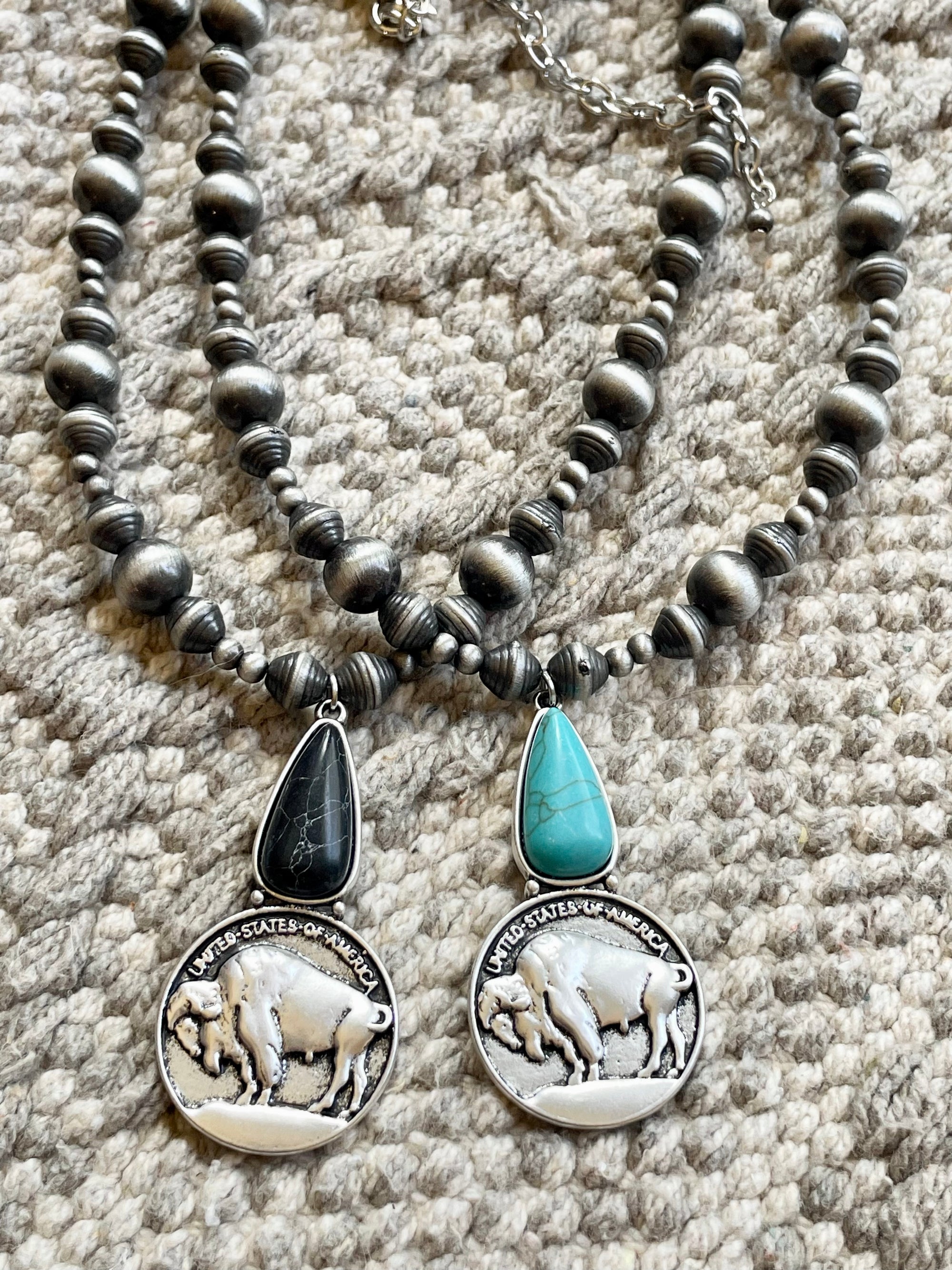 Whitman Fashion Navajo Necklace With Teardrop Coin Pendant - 20"