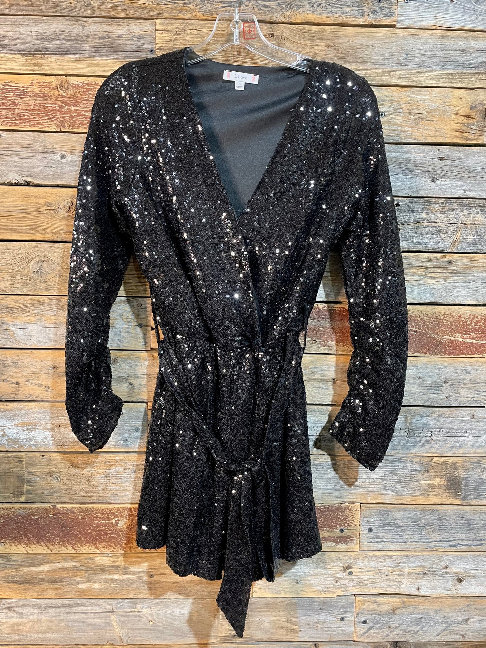 Sequined Tie Front Short Romper
