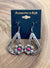 Flower Triangle Hot Pink Earrings - 2"