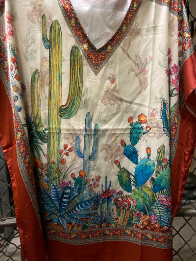 Cactus Floral Poncho Blouse
