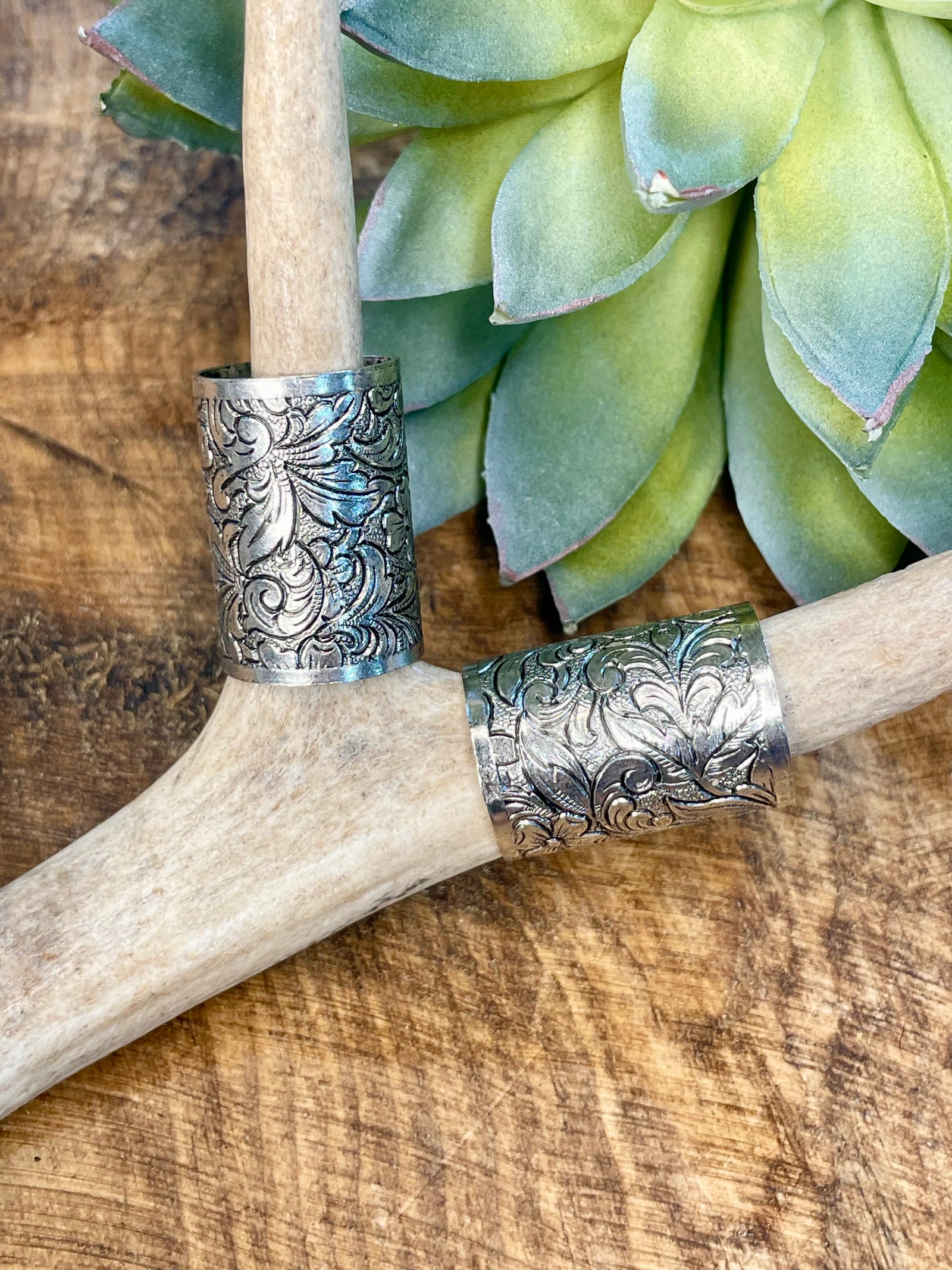 Stamped Tube Concho Scarf Slide - 0.9"