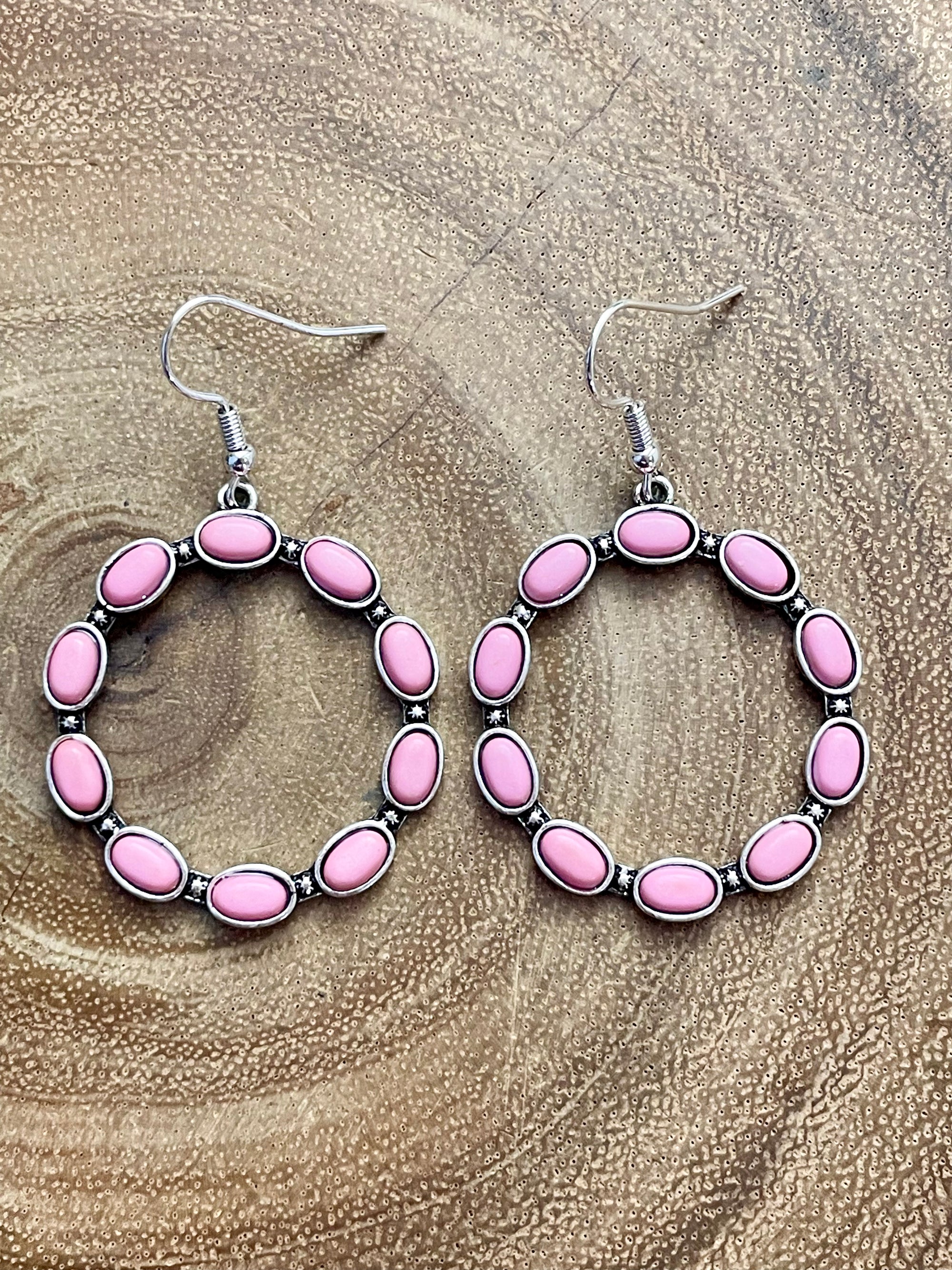 Lola Pink Hoop Earrings - 1.25"