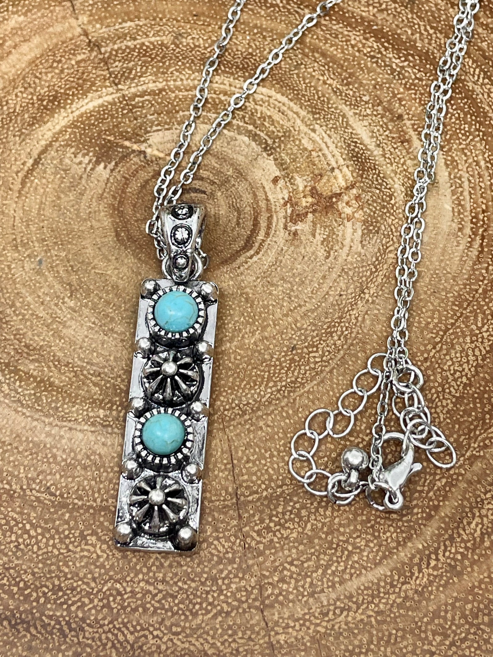 Keppler Vertical Bar Fashion Necklace - Turquoise