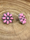 Sheila .8" Fashion Flower Stud Earring - Pink