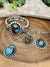 Grant Turquoise Marbled Star Necklace, Earrings & Bracelet - Blue