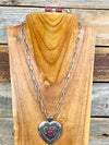 Love is In The Air Stone Heart Necklace & Earrings