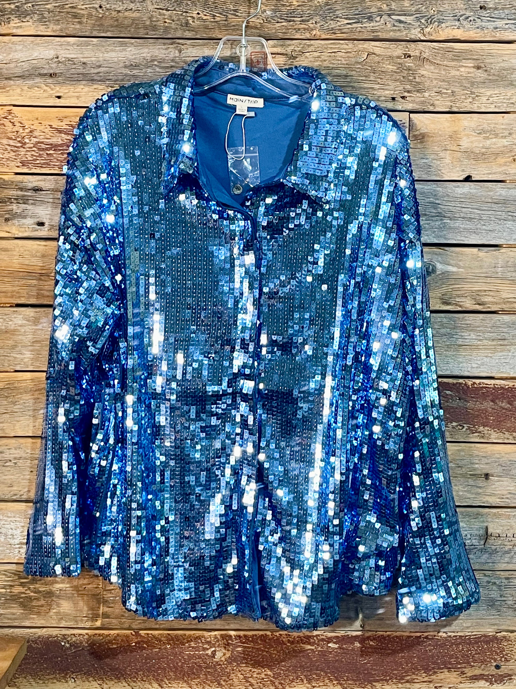 Skies Above Square Sequin Oversize Top