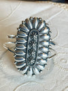 Kishner Center Row Burst Oval Concho Fashion Hinged Bracelet