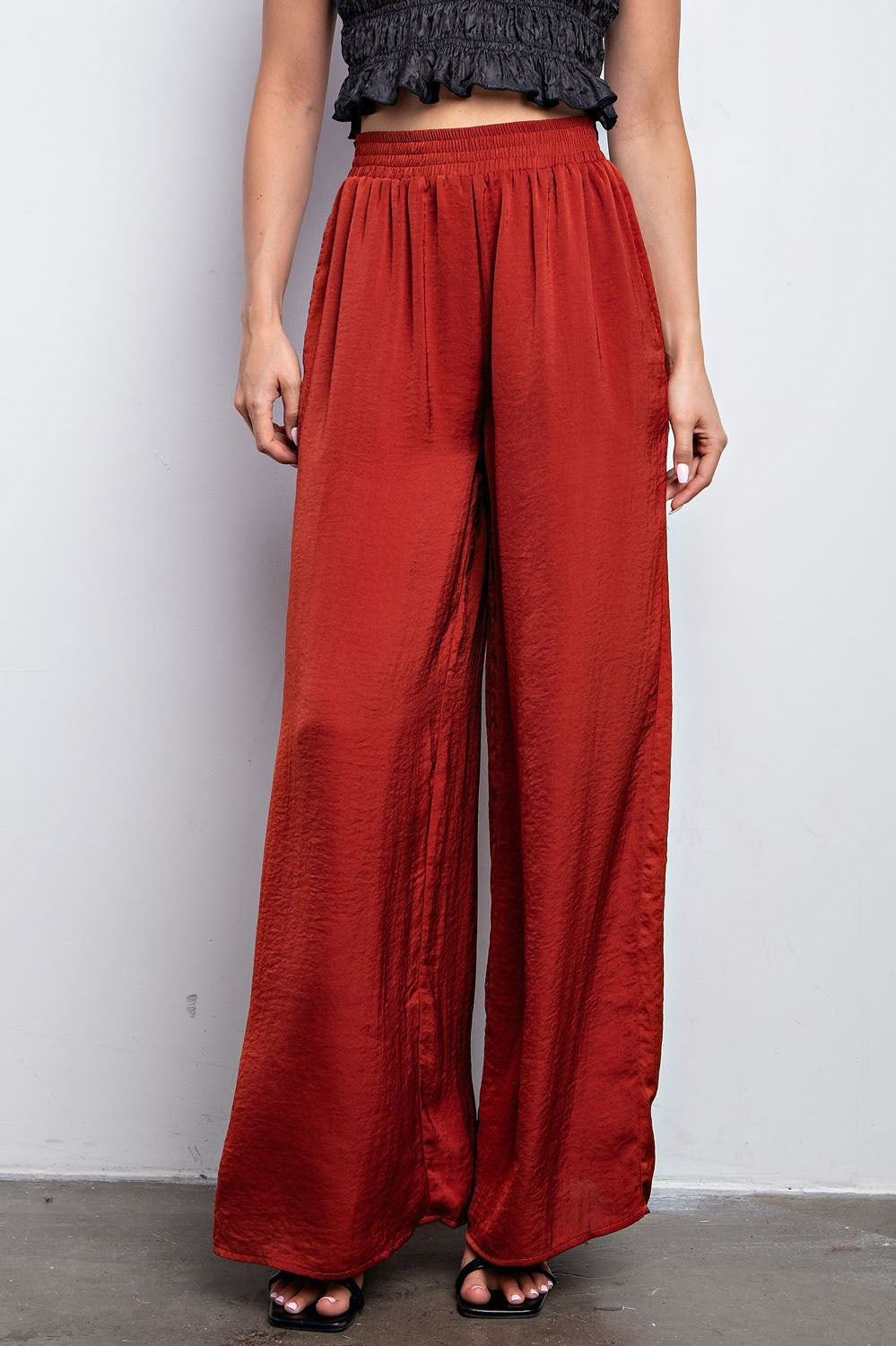 Wilma Wide Leg Satin Pants - Accessorize In Style