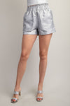 Ella Silver Metallic Shorts