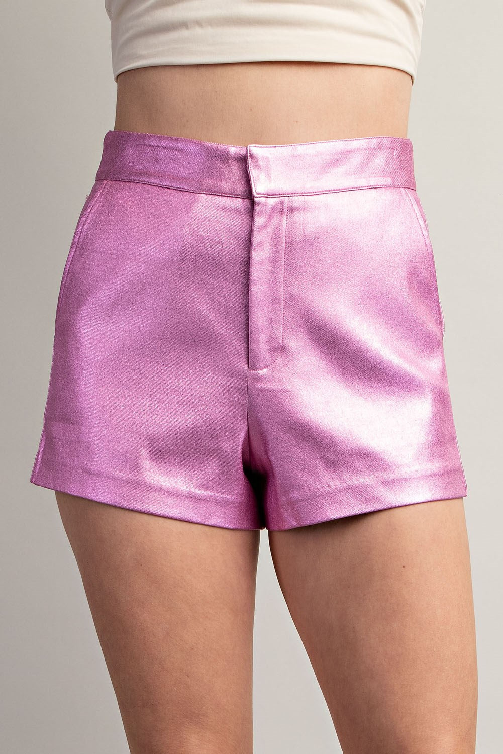 Gianna High Waisted Lurex Shorts