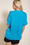 V Neck Dolman Sleeve Blouse - 4 Colors