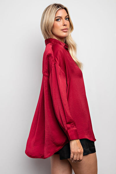 Long Sleeved Collared Blouse