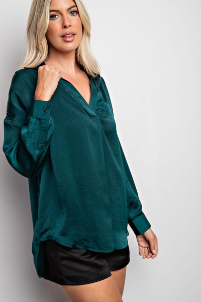Long Sleeved Collared Blouse