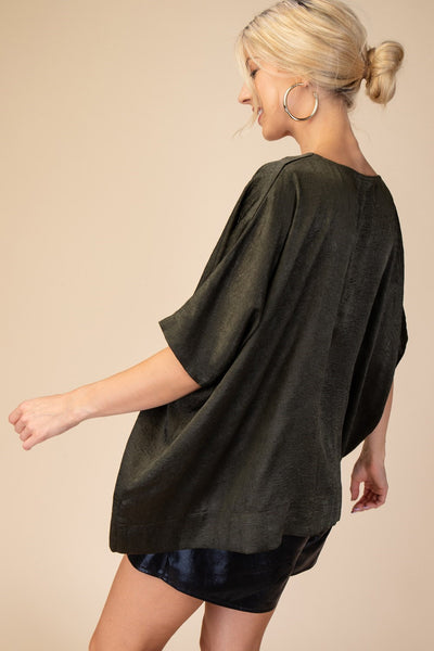 Colusa Round Neck Satin Top