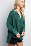 Long Sleeve Collared Blouse