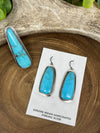Channelview Kingman Turquoise Single Stone Teardrop Earrings - 2"