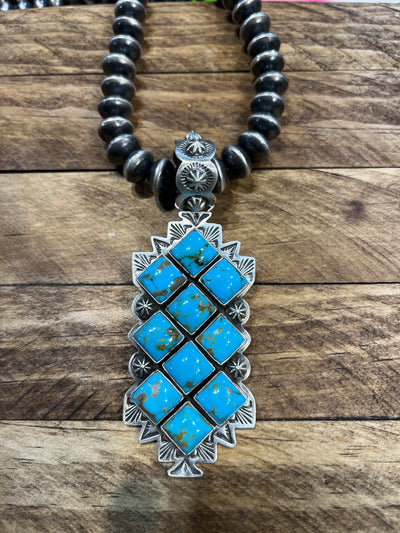 Brittanica Sterling Burst 10 Stone Pendant