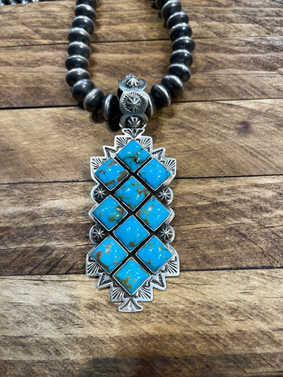 Brittanica Sterling Burst 10 Stone Pendant