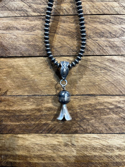 Eldorado Oxidized Navajo Flute Blossom Pendant - 2"