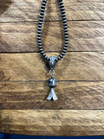 Eldorado Oxidized Navajo Flute Blossom Pendant - 2"