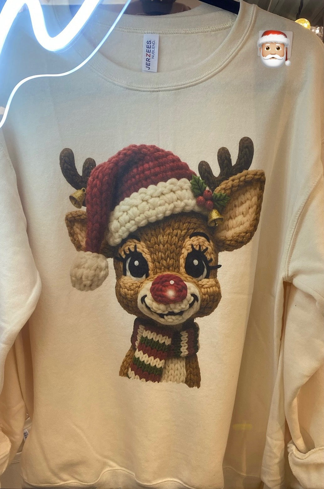 Sweatshirt Reindeer Christmas Santa Hat