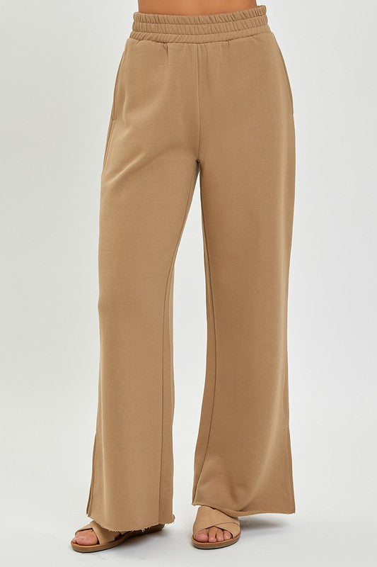 Risen Soft Knit Wide Leg with Slits Lounge Pants