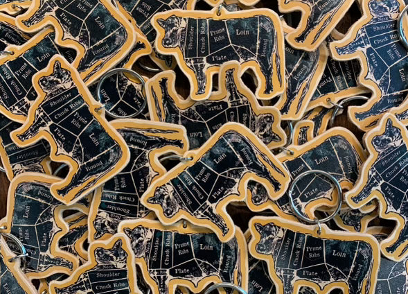 "Cuts" Leather Keychain