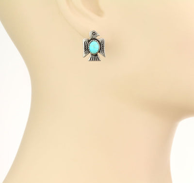Cathy Fashion Thunderbird Post Earrings - Turquoise