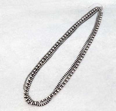 Brielle Triple Strand Bead Necklaces - Silver