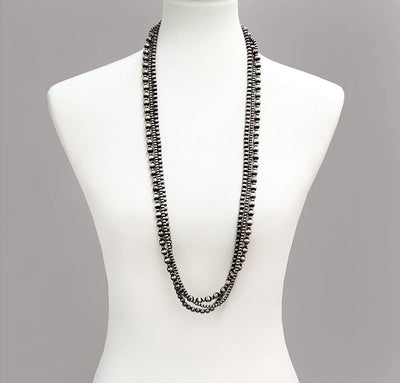 Brielle Triple Strand Bead Necklaces - Silver