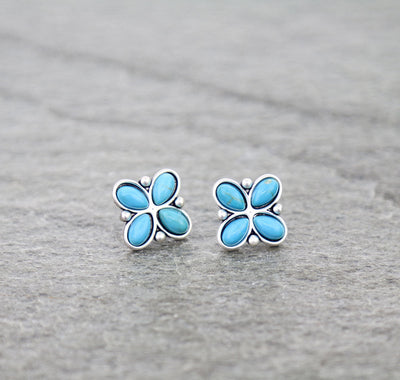turquoise flower earrings