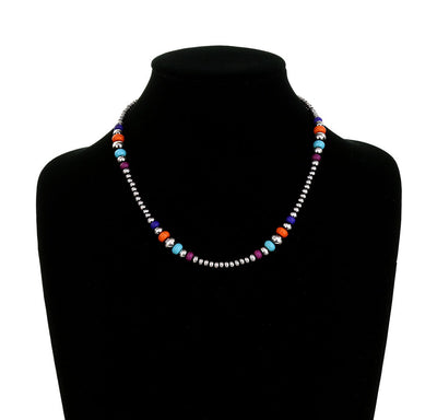 Stephanie Multicolor Bead Necklace - 18"