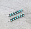 Double Row Teardrop Stone Hair Pin Set - Turquoise