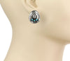 On the Trail Silver Cowboy Hat Earrings - Turquoise