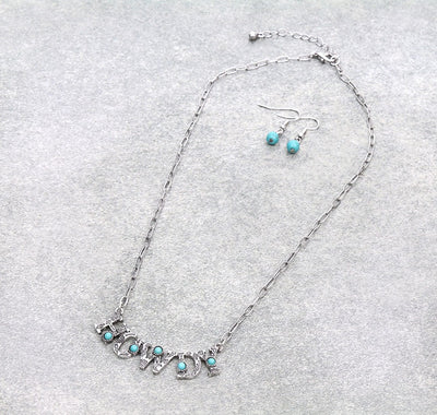 Curved Country Talk Fashion Necklace - Turquoise