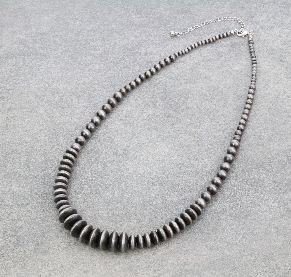 Cairo Varied Pearl & Saucer Fashion Navajo Necklace - 22"