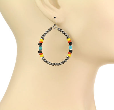 Aralia 5 Strand Fashion Beaded Varied Navajo Necklace, Earrings & Bracelet - Multi