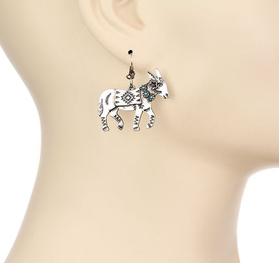 Stillwater Fashion Donkey Turquoise Stone Fish Hook Earrings