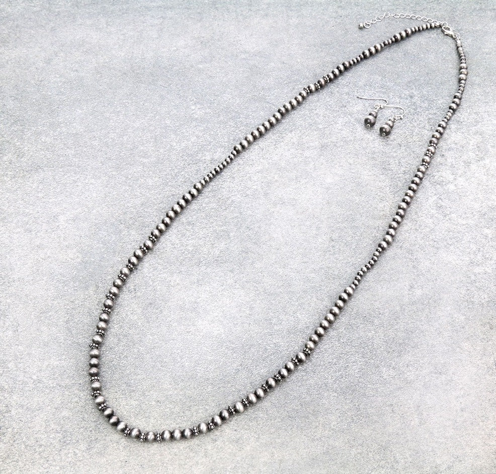 Washington Navajo & Decorative Bead Necklace - 30"