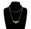 Soaring Double Layered Silver & Navajo Thunderbird Necklace - Turquoise