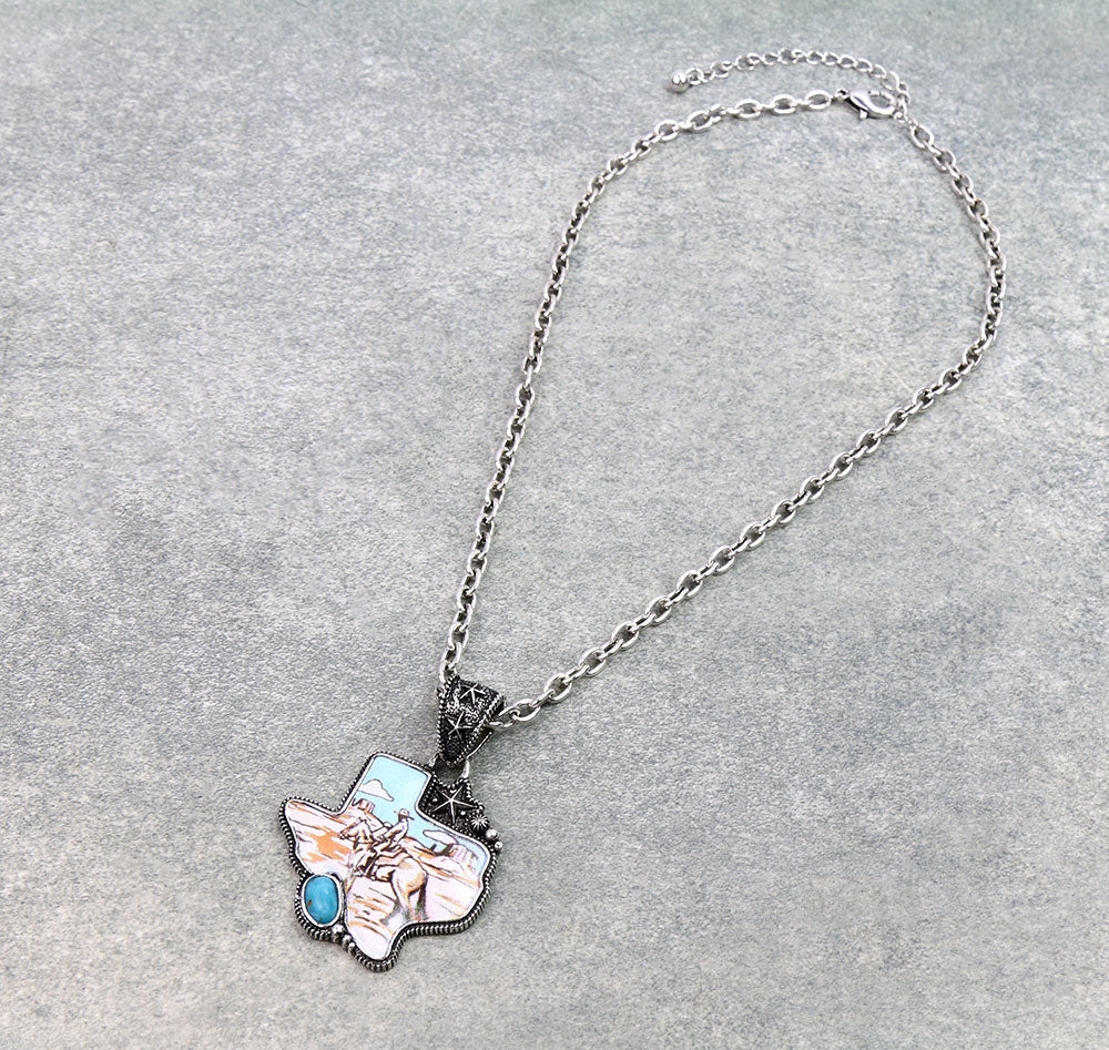 Necklace with a pendant on a gray background