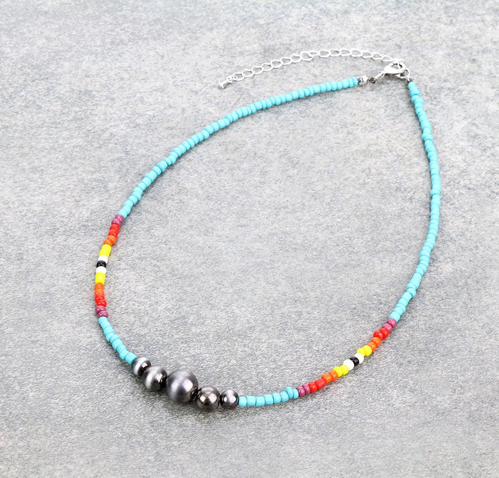 Lindale Seed Bead & Center Varied Navajo Pearl Necklace - 18"