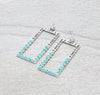 Evalyn Fashion Stamped Open Frame Earrings - Turquoise