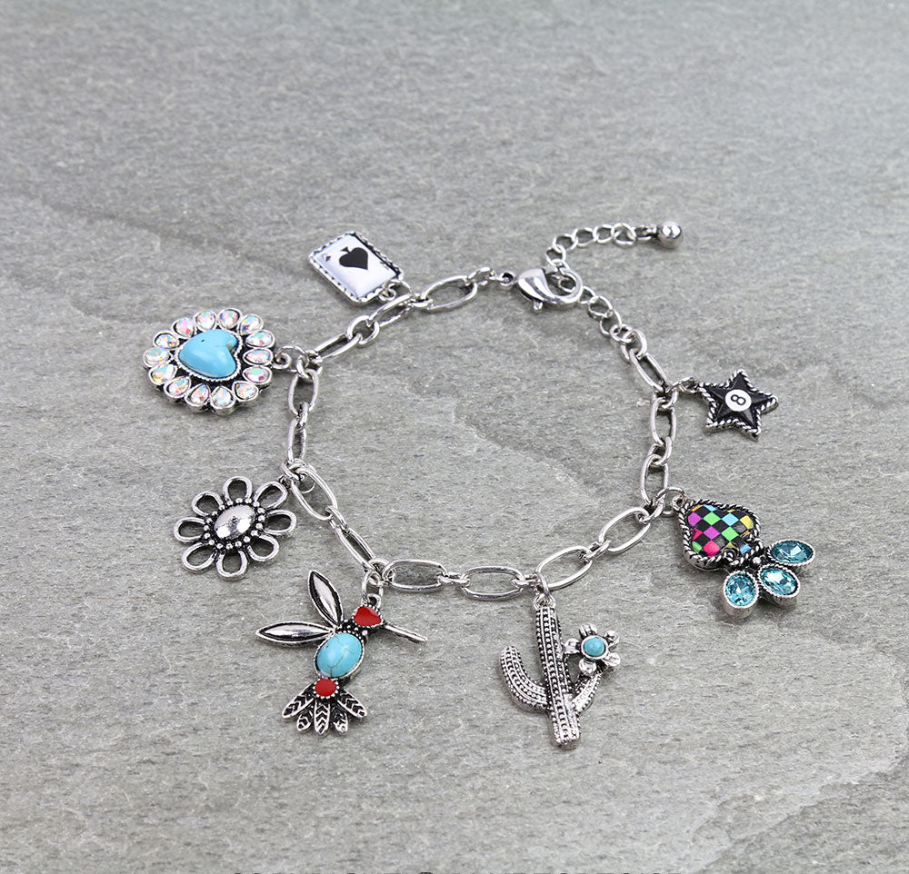 Angie Desert Gambling Charm Bracelet - Multi