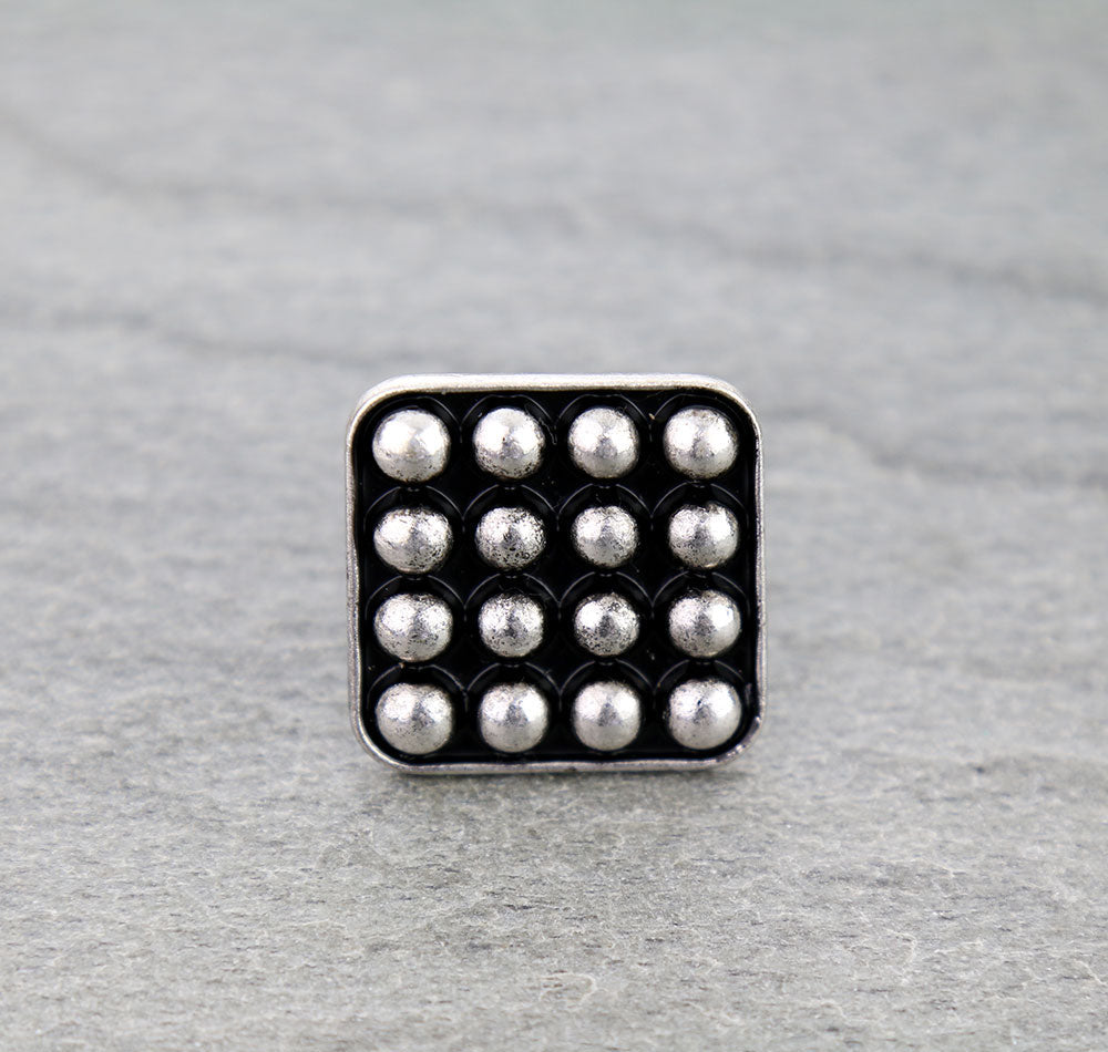 Shelby Fashion Studded Square Cuff Ring