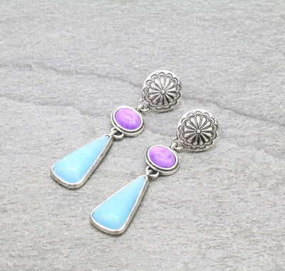 purple & turquoise earrings