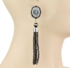 Riley Fashion Concho Post Navajo Tassel Earrings - Turquoise